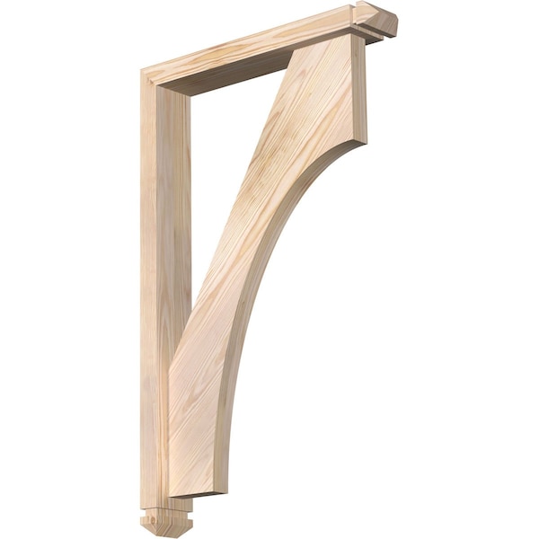 Ekena Millwork Westlake Arts and Crafts Smooth Bracket w/ Offset Brace, Douglas Fir, 3 1/2"W x 20"D x 32"H BKT0402X20X32WTL03SDF - main